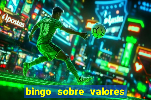 bingo sobre valores para imprimir