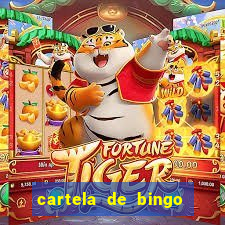 cartela de bingo com letras