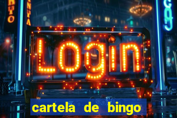 cartela de bingo com letras