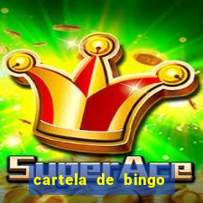 cartela de bingo com letras