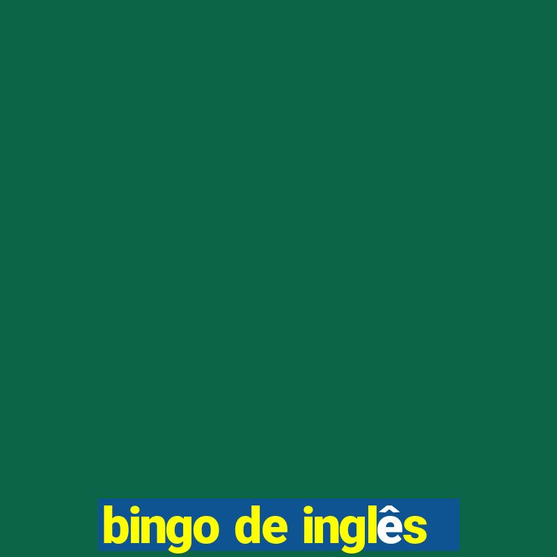 bingo de inglês