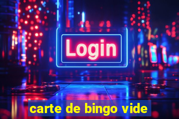 carte de bingo vide