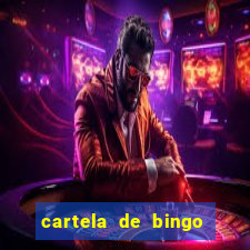 cartela de bingo para chá de bebê