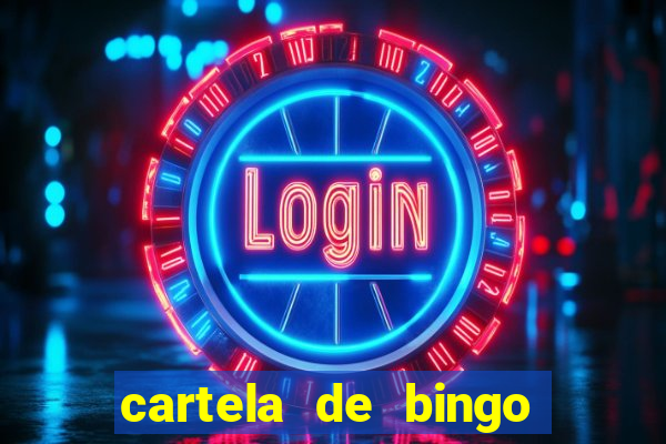 cartela de bingo para preencher