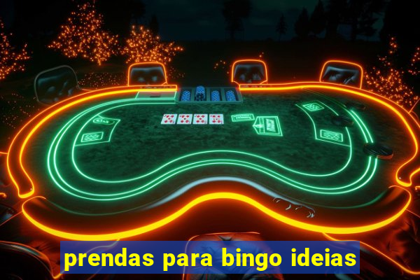 prendas para bingo ideias