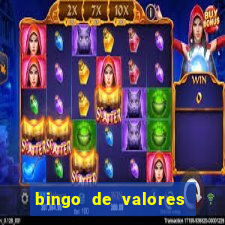 bingo de valores para imprimir