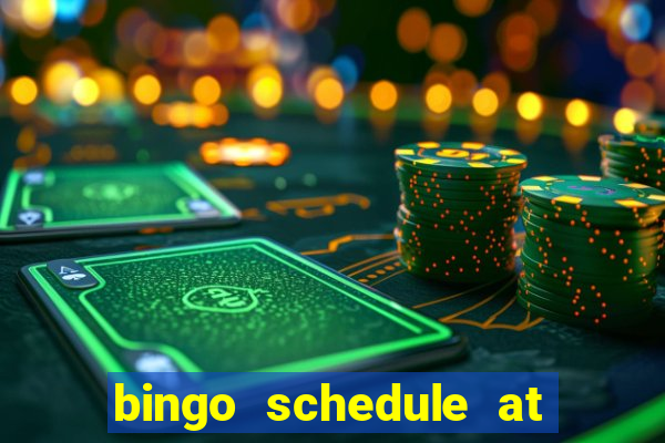 bingo schedule at mohegan sun