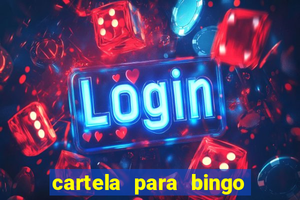 cartela para bingo em branco