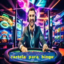 cartela para bingo em branco